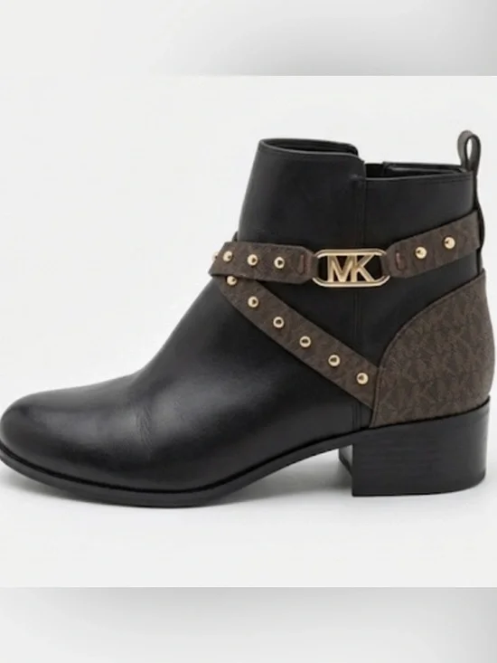 Michael Kors Kincaid Black Leather Studded Moto Boots Women’s Size 9M - Picture 6 of 13